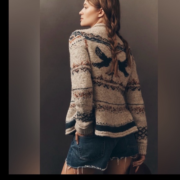 Anthropologie x Pilcro Long-Sleeve Mock-Neck Bird Sweater Size Small NWT - Picture 4 of 14